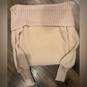 Off-Shoulder Cream Women's Sweater